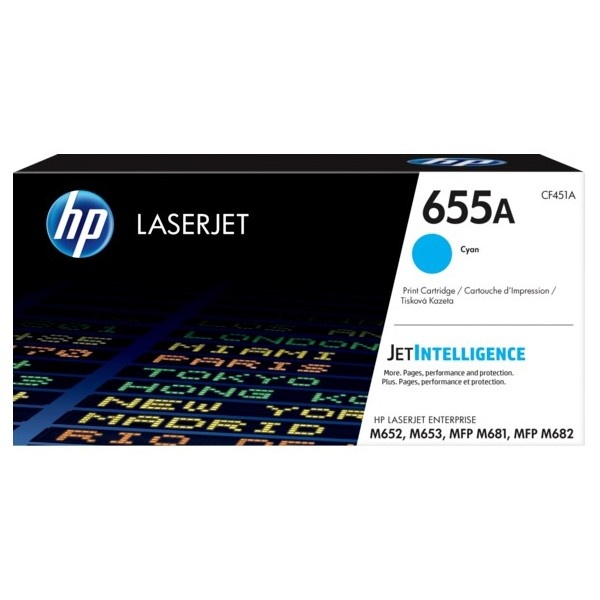 HP 정품토너 No.655A CF451A 파랑 (M653dn/10500매)